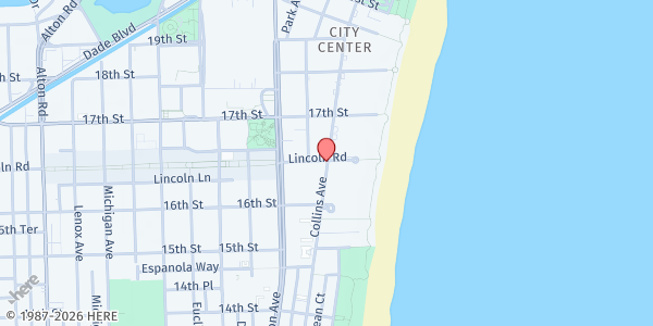 Map showing Calvary Chapel Miami Beach at 7141 Indian Creek Dr., Miami Beach, FL