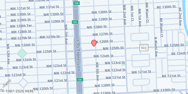 Map showing 14250 NORTH MIAMI AVE FL 33168 at 14250 North Miami Ave, MIAMI, FL