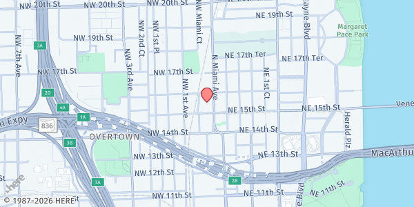 Map showing Chapman Partnership North at 1550 N. Miami Ave., Miami, FL