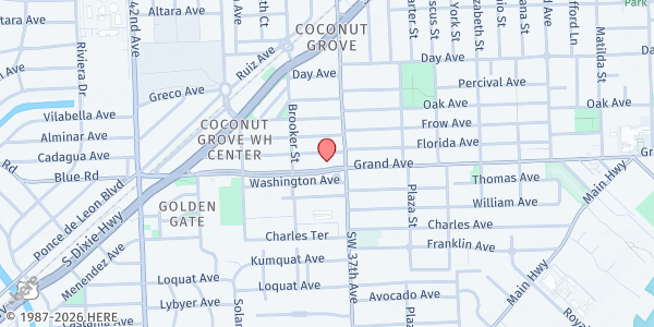 Map showing Grove Outreach at 3749 Grand Ave, Miami, FL