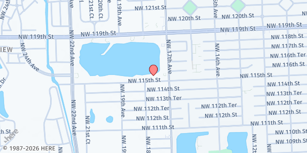 Map showing Iglesia De Dios Pentecostal at 1751 NW 115th St., Miami, FL
