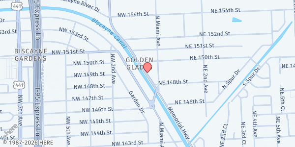 Map showing Life Care Outreach Ministry at 14899 Memorial Hwy, Miami, FL
