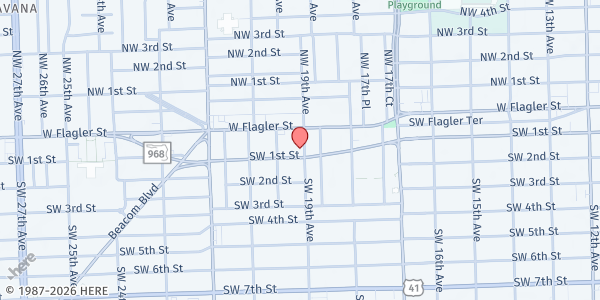Map showing Miami Dade Community Services at 1901 SW 1st St, Miami, FL