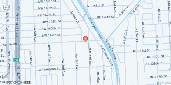 Map showing N. Miami Ave COG at 14250 N Miami Ave, Miami, FL