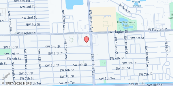 Map showing Nostrum Community Social Services Corp. at 10720 W Flagler, Miami, FL