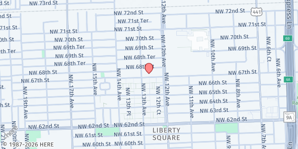 Map showing Rayfield Family Literacy - Miami at 1263 NW 67th St, Miami, FL