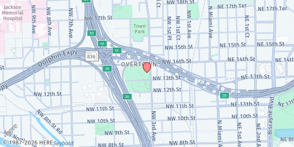 Map showing St. John Institutional MB Church at 1328 NW 3rd Ave., Miami, FL
