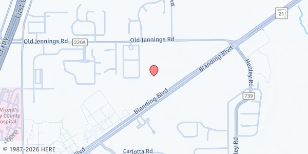 Map showing Centerpoint Baptist Church at 1650 Blanding Blvd, Middleburg, FL