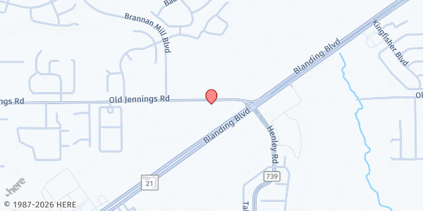 Map showing St. Luke Catholic Church at 1606 Blanding Blvd., Middleburg, FL
