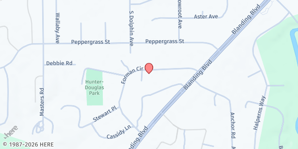 Map showing St. Marks Missionary Baptist Church at 2703 Foreman Circle, Middleburg, FL