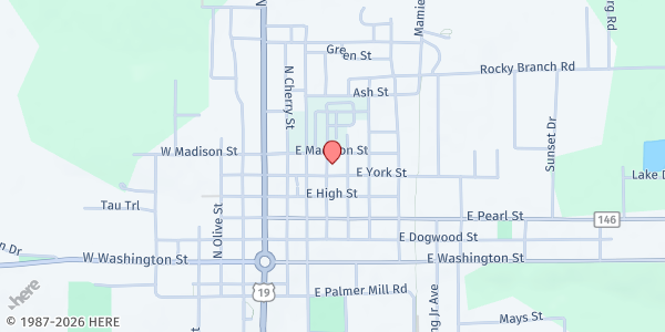 Map showing Bethel AME Church at 410 E York Street, Monticello, FL