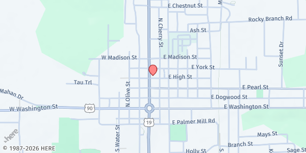 Map showing Christ Episcopal Church at 425 N. Cherry Street, Monticello, FL