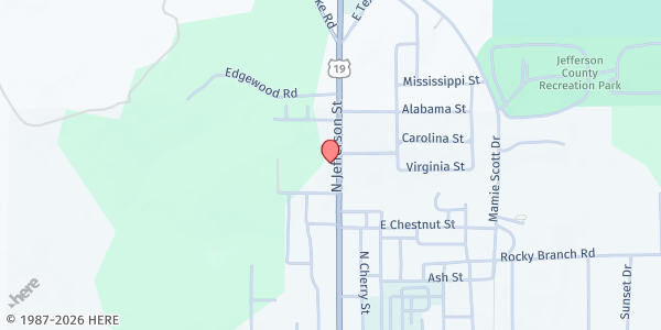 Map showing Jefferson Senior Citizens Center at 1155 N. Jefferson St., Monticello, FL