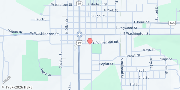 Map showing Our Blessings at 295 E. Palmer Mill Rd., Monticello, FL