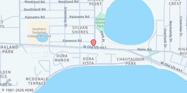 Map showing LAKE CARES, INC. - Mount Dora at 2001 W. Old US Hwy. 441 #1, Mt. Dora, FL