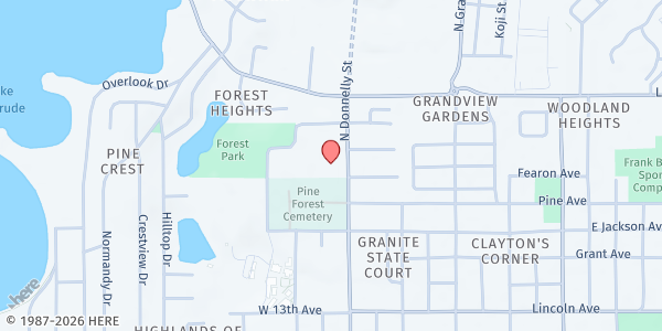 Map showing Mt. Dora Church of Christ at 1801 N. Donnelly St., Mt. Dora, FL