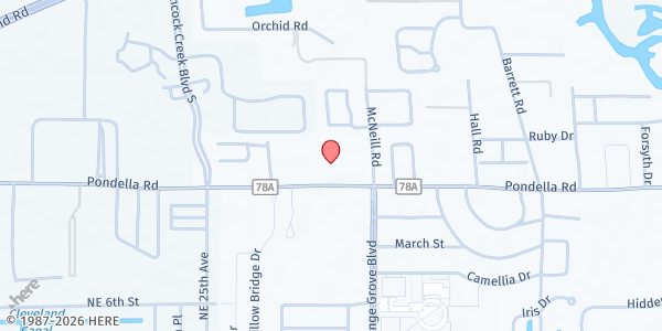 Map showing Avivamiento Church at 940 Pondella Road, N Fort Myers, FL