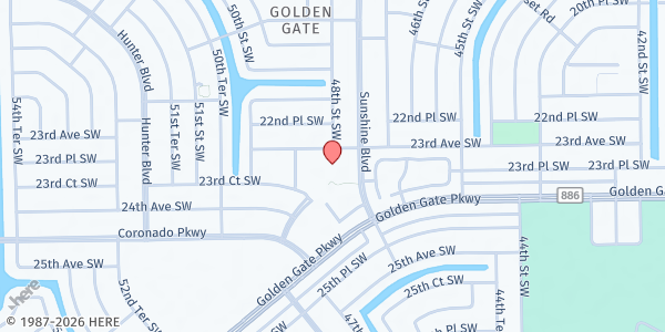 Map showing Golden Gate Community Center at 4701 Golden Gate Pkwy., Naples, FL