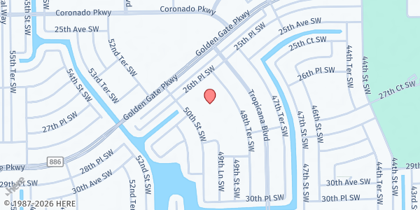 Map showing Golden Gate Middle School at 2701 48th Terrace SW, Naples, FL