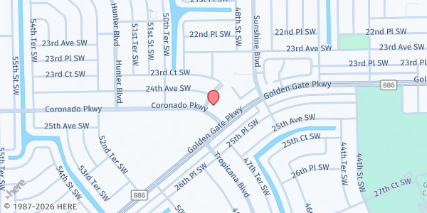 Map showing Golden Gate Senior Center at 4898 Coronado Pkwy, Naples, FL