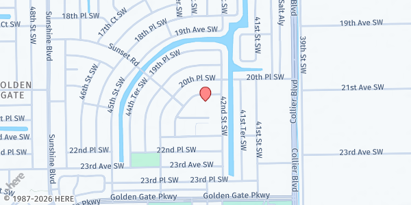 Map showing GRACE PLACE FOR CHILDREN & FAMILIES, INC at 4300 21ST Avenue SW, NAPLES, FL
