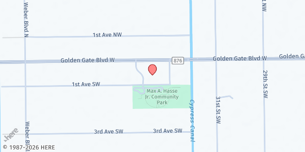 Map showing Grace romain at 3380 golden gate blv, Naples, FL