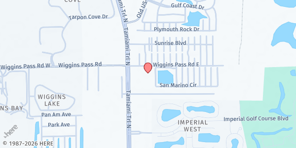Map showing Helping Hands Pantry at 13510 Tamiami Trail N., Naples, FL