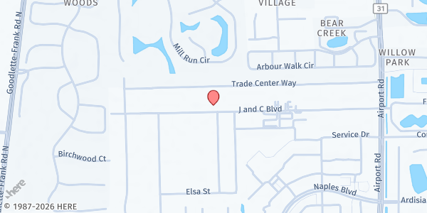 Map showing Helps Outreach at 2025 J and C Blvd., Naples, FL