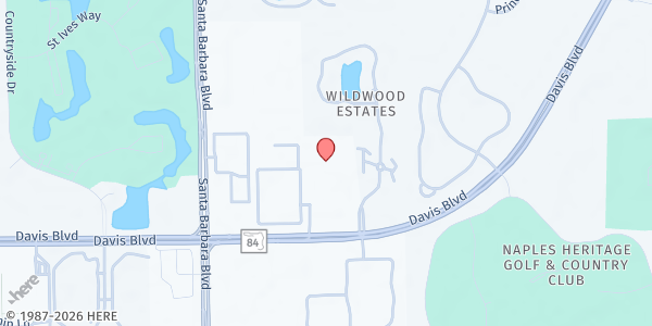 Map showing NEW HOPE MINISTRIES at 7675 DAVIS BLVD, NAPLES, FL