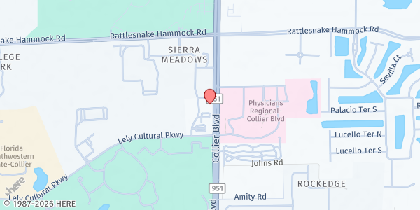 Map showing Sante Plus - Naples at 8360 Sierra Meadows Blvd., Naples, FL