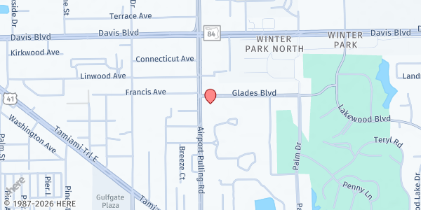 Map showing St. Matthew's House at 2001 Airport Rd. S., Naples, FL