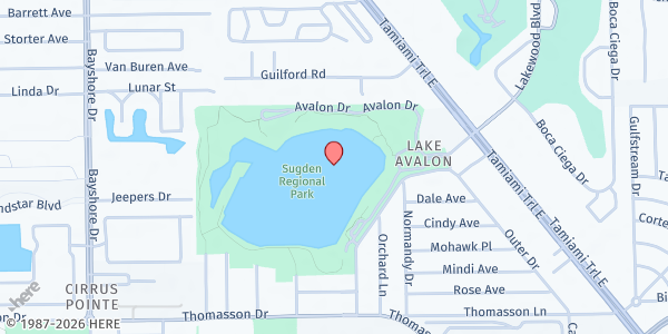 Map showing Sugden Community Park at 4284 Avalon Dr, Naples, FL