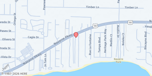 Map showing We Care - Navarre UMC at 9025 Navarre Pkwy., Navarre, FL
