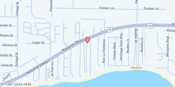 Map showing We Care - Navarre United Methodist Church at 9025 Navarre Pkwy., Navarre, FL