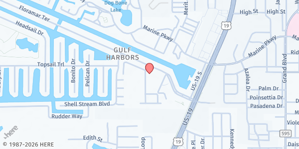 Map showing Eastlake Church at 4820 Floramar Terrace, New Port Richey, FL