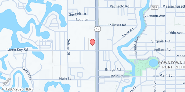 Map showing HEALTHY START COALITION OF PASCO at 6623 U.S. 19, New Port Richey, FL