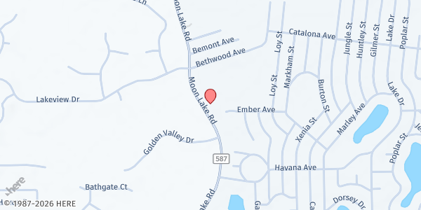 Map showing Moon Lake - Metropolitan Ministries at 10028 Moon Lake Road, New Port Richey, FL