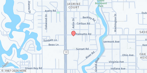 Map showing Refuge Church at 5320 Palmetto Rd., New Port Richey, FL