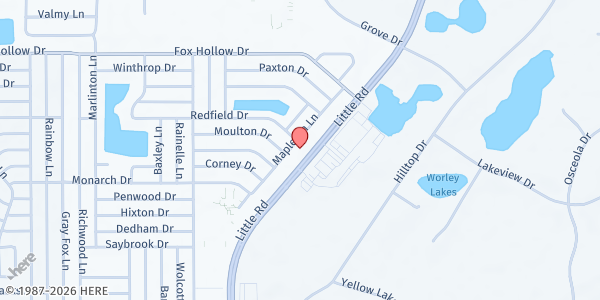 Map showing Regency Park Branch Library at 9701 Little Road, New Port Richey, FL