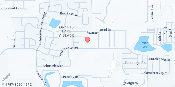Map showing The Encounter Church - Food Pantry Distribution at 7425 Orchid Lake Road, New Port Richey, FL
