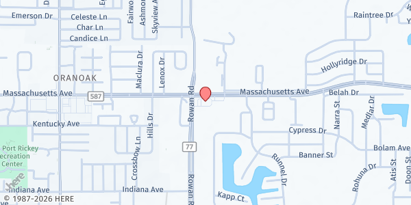 Map showing Walgreens Pharmacy - New Port Richey at 7020 Massachusetts Avenue, New Port Richey, FL