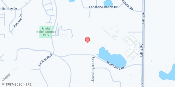 Map showing YMCA Trinity at 8411 Photonics Dr, New Port Richey, FL