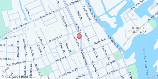 Map showing Hum - Nsb at 524 N Dixie Fwy, New Smyrna Beach, FL