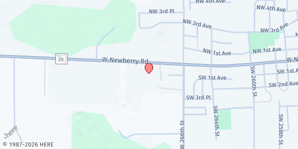 Map showing Blessed Hope Foundation of Newberry at 26821 W Newberry Rd, Newberry, FL