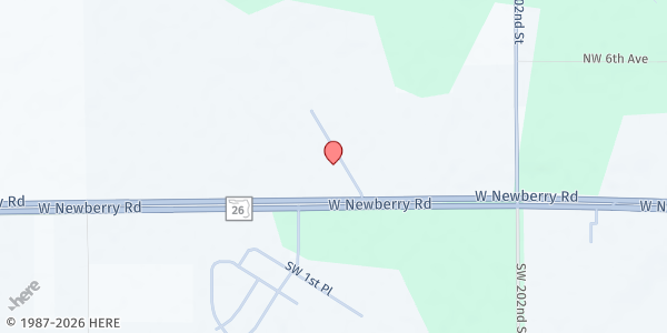 Map showing Destiny Community Church of God at 20820 W Newberry Rd, Newberry, FL