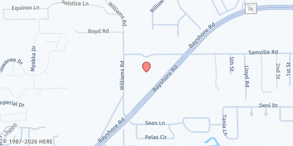 Map showing Faith Assembly of God Emergency Food Pantry at 7101 Bayshore Rd., North Fort Myers, FL