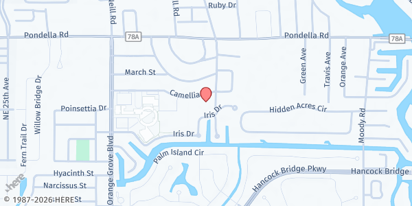 Map showing Fort Myers Spanish SDA Church at 701 Camellia Dr., North Fort Myers, FL