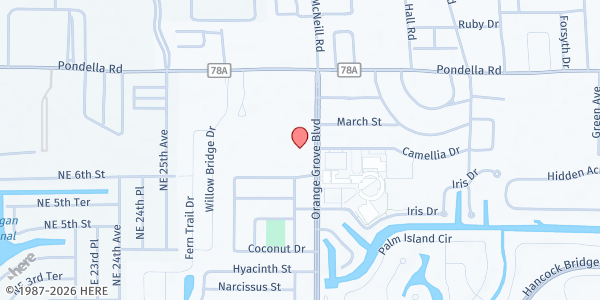 Map showing Tropic Isles Elementary at 5000 ORANGE GROVE BLVD, NORTH FORT MYERS, FL