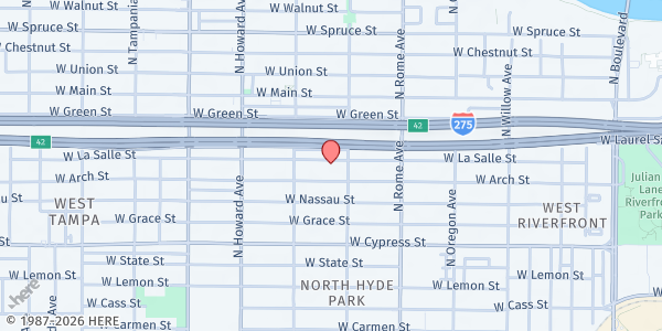 Map showing Mt. Olive A.M.E. Church at 1902 West La Salle Street, North Hyde Park, FL