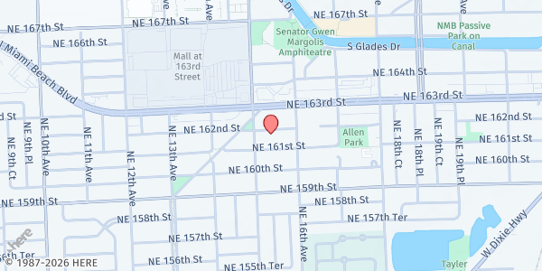 Map showing Build a Better Tomorrow - North Miami Beach at 1510 NE 162nd St., North Miami Beach, FL